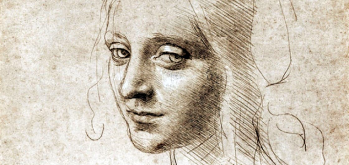 Abbozzo a tratteggio chiaroscurale di Leonardo Da Vinci